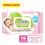 Buy Babyjoy single pack sensitive skin wet wipes unscented x 76 in Saudi Arabia