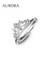 Auroses Princess Tiara Ring 925 Sterling Silver 18K White Gold Plated