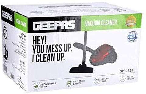 Geepas Vacuum Cleaner 1.5 Liter, 2200 Watts Blue, Gvc2594