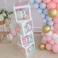 Fengrise - Baby Shower Decorations For Girl Balloon Box, Transparent Balloon Decorations Boxes For Baby First Birthday Party Decorations