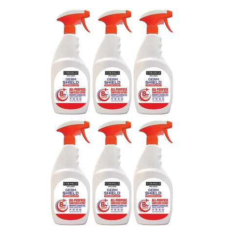 Buy Cornells Wellness Germ Shield Technology All-Purpose Sanitizer Spray, 750ml - Pack Of 6 in UAE