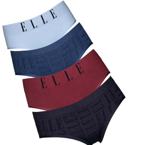 Elle Lingerie Seamless 4 Pack Bikini Brief, Size: L(16-18)