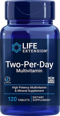 Life Extension Two-Per-Day High Potency Multi-Vitamin &amp; Mineral Supplement - Vitamins, Minerals, Plant Extracts, Quercetin, 5-Mthf Folate &amp; More - Gluten-Free - Non-Gmo - 120 Tablets