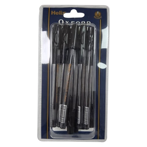 Helix Oxford Stick Ballpoint Pen 1mm Black 12