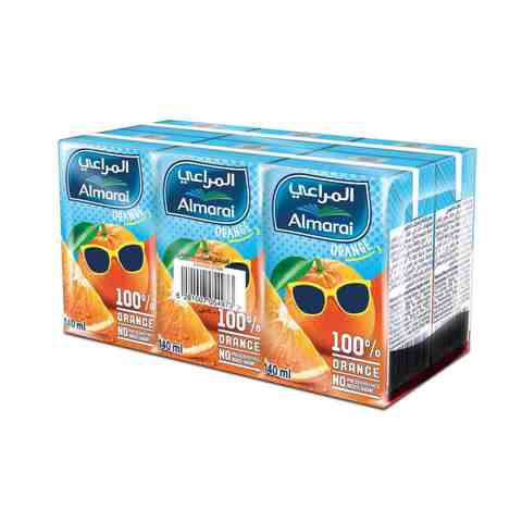 Almarai 100% Orange Juice 140ml Pack of 6