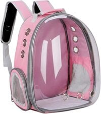 Liubingtb Pet Bag Cat Carrier Bags Breathable Pet Carriers Small Dog Cat Backpack Travel Space Capsule Cage Pet Transport Bag Carrying For Cats Pet Bag (Pink)