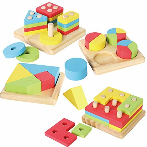 Buy Joyin Toy 4 In 1 Wooden Educational Shape Color Sorting Puzzles Preschool Stacking Block Toddler Toys Online Shop Toys Outdoor On Carrefour Uae