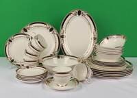 Lihan Latest Porcelain Bone China Dinner Sets(32 Pieces), Teapot/Teacup/Dish/Bowl Phnompenh Gold White Dinnerware Set And Tableware Set Dishwasher Safe