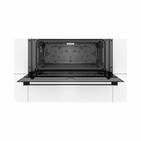 Bosch Series 2 Built In Oven 90X48 Cm Size 85 Liter Capacity Full Glass Inner Door With Extra Large Capacity Oven With Grey Enamel VBC011BR0M Stainless Steel