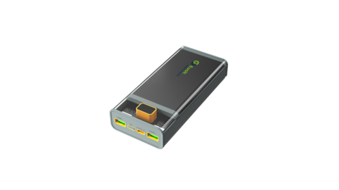 Evolt PB-300 Compact 20,000 mAh Transperent Powerbank with a Type-C &amp; USB-A outputs &amp; Digital Battery Display