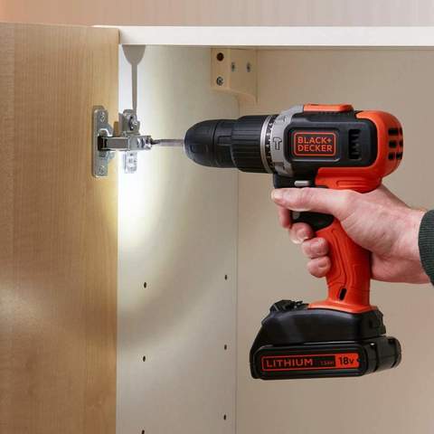 Black+Decker Hammer Drill 18V With 2 Batteries And Kitbox