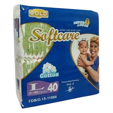 Softcare Gold Maxi Diaper Large Size 8 40 Count 9-15kg
