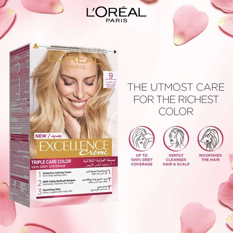 L&#39;Oreal Paris Excellence Cream Triple Care Permanent Hair Colour 9 Very Light Blonde