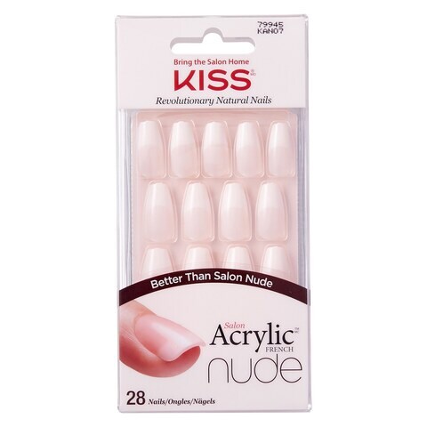 Kiss Salon Acrylic French False Nail KAN07C Nude 31 PCS