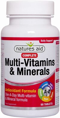 Natures Aid Complete Multi-Vitamins &amp; Minerals, 90 Tablets