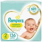Buy Pampers Premium Care Newborn Taped Diapers Size 2 (3-8kg)  136 Diapers in UAE