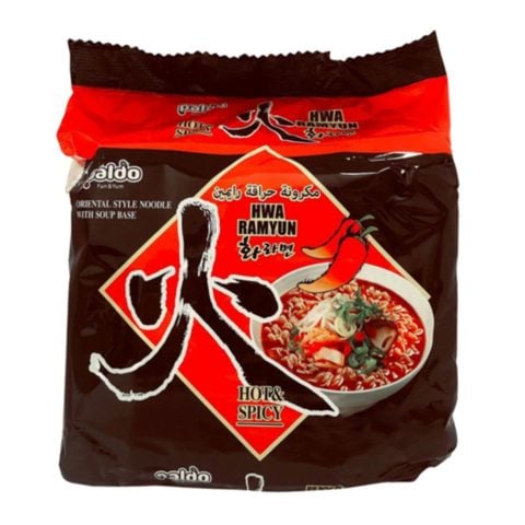 Paldo HWA Ramyun Hot And Spicy Noodles 120g Pack of 5
