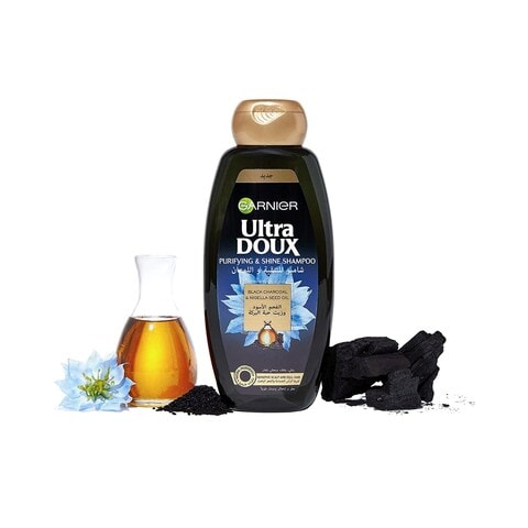 Garnier Ultra Doux Charcoal And Nigella Seed Oil Purifying And Shine Shampoo Black 400ml