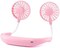 Nusense ADDCOOL Portable Fan Hand Free Small Personal Mini USB Fan 2000mAh Rechargeable Battery Operated Neck Fan 12H Working Hours 3 Speeds 360 Degree Adjustment Head for Office Travel Outdoor Camping (Pink)
