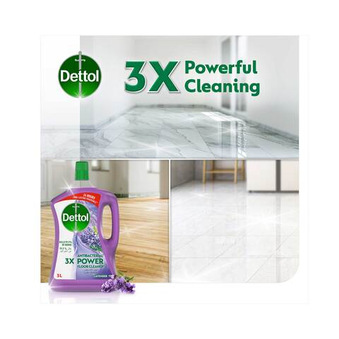 Dettol Antibacterial 3X Power Floor Cleaner, Lavender Fragrance, 3L