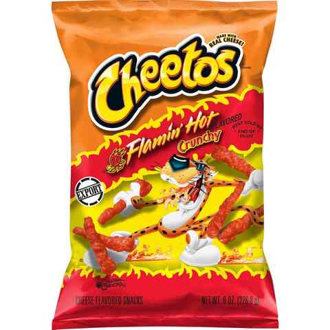 Buy Cheetos Crunchy Flamin Hot Cheese Snacks 226g in UAE