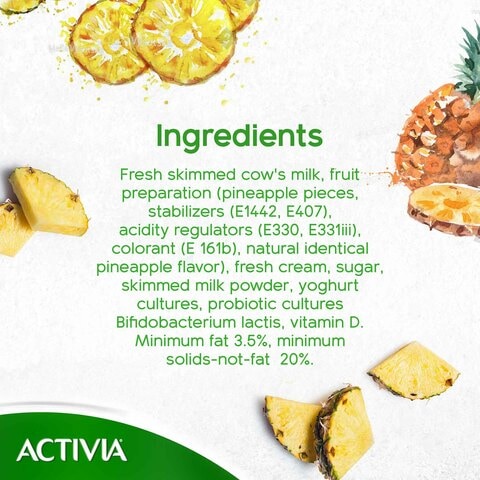 Activia Full Fat Pineapple Stirred Yoghurt 120g