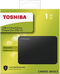 Specification sheet (buy online): HDTB410EK3AA Toshiba Canvio Connect Ready  1TB 2.5 USB 3.0 External Hard Drive Black