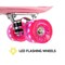 Ziggy Mini Cruiser Skateboard With LED Wheels Pink 22inch