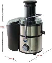 NOBEL 4 In 1 Juicer Stainless Steel 1.1 Litre Juice Cup, 800W Motor Power With 2 Litre Pulp Container, 2 Speed, Stainless Steel Strainer Safety Lock Device Grinder, Chopper, Blender Glass NJE404E
