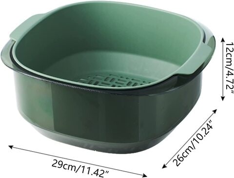 Double Layer Wash Basin Multi-purpose Colander Strainers for Fruits &amp; Vegetables (Assorted colors)