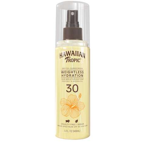 Hawaiian Tropic Dry Oil Clear Spray Sunscreen SPF30 Brown 148ml