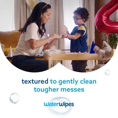 WaterWipes Plastic Free Textured Clean Toddler &amp; Baby Wipes 240 Wet Wipes (4 Packs)