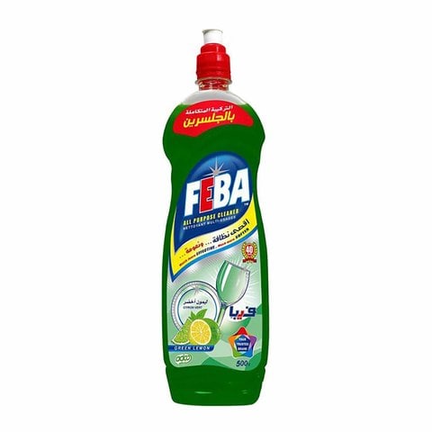 Feba Dishwashing Liquid - Green Lemon Scent - 520ml