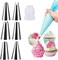 Generic 8-Pack Decorating Supplies Kit With 6 Icing Tips, Silicone Pastry Bags, Reusable Plastic Coupler Baking Supplies Frosting Tools Set For Cups Cookies, For Diy Decorating S Cups