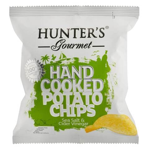 Hunters Gourmet Hand Cooked Sea Salt And Cider Vinegar Potato Chips 40g