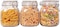 Star Cook Airtight Glass Canister Set of 3 - 24oz/750 Food Storage Jar Square Clear Preserving Seal Wire Clip Fastening for Kitchen Canning Cereal,Pasta,Sugar,Beans,Spice