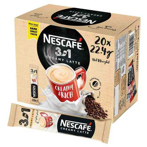 Buy Nescafe 3-In-1 Creamy Latte Coffee 22.5g x20 in Kuwait