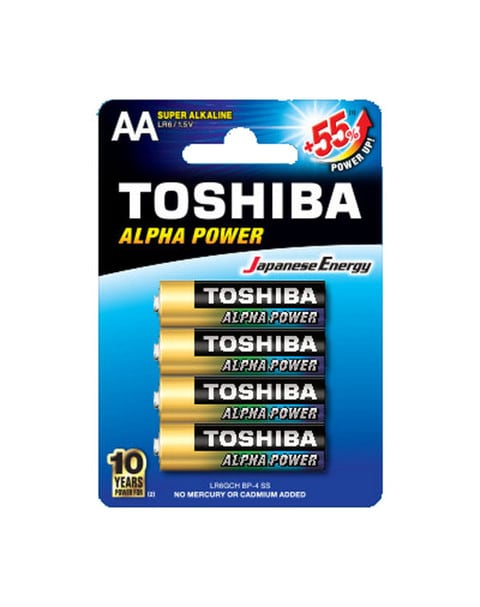 Toshiba Alpha Power AA 4 Alkaline Batteries