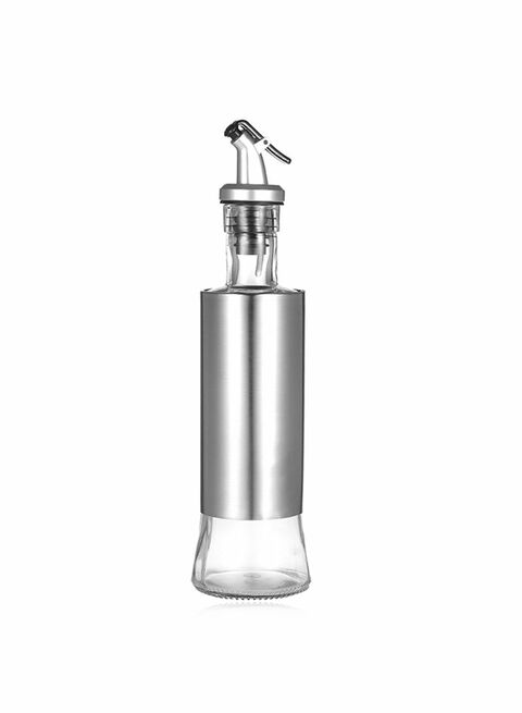 Olive Oil Dispenser Glass Silver 26 x 7 x 7cm