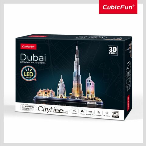 Buy 3d Puzzle Led Dubai City Line Architectural Model 182pcs Battery Operated Online Shop Toys Outdoor On Carrefour Uae