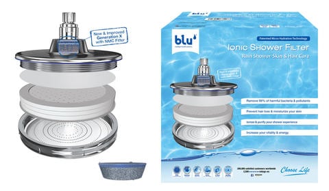Blu - Ionic Shower Filter Rain Shower - Skin &amp; Hair Care