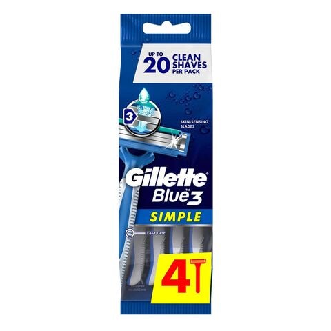 Gillette Blue Simple3 Disposable 4 Razors