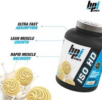 Bpi Sports Iso Hd &ndash; 100% Whey Protein Isolates &ndash; Muscle Growth, Recovery, Weight Loss, Meal Replacement &ndash; Zero Sugar, Low Carb, Low Calorie &ndash; For Men &amp; Women &ndash; Vanilla Cookie &ndash; 4.8 Lb