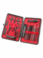 Buy Luxe Decora 18 In 1 Stainless Steel Professional Manicure Pedicure Kit Black/Red in UAE