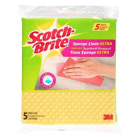 Scotch-Brite Sponge Cloth Yellow Pack of 5