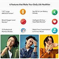 HONOR Band 6 Fitness Tracker Smart Watch for Men Women, 1.47&#39;&#39;AMOLED Color Screen, SpO2,24H Heart Rate Monitor,14 Days Battery Life,Female Cycle Tracker, 5ATM Waterproof, Global Version,Grey