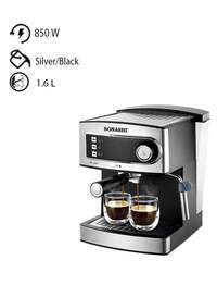 Sonashi 15 Bar All In One Stainless Steel Espresso, Cappuccino And Latte Coffee Maker 1.6 L 850 W SCM-4965 Silver/Black