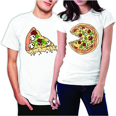 Buy His and Her Matching Shirts for Couples Funny Pizza Slice T-Shirts (M)  Online - Shop Fashion, Accessories & Luggage on Carrefour UAE