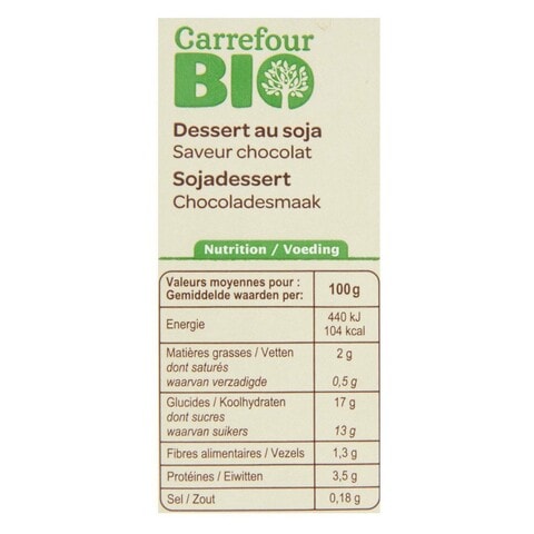 Carrefour Organic Chocolate Soy Dessert 500g