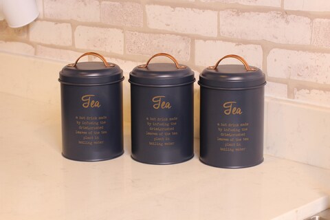 Cuisine Art Tea Canister With Rose Golden Handle